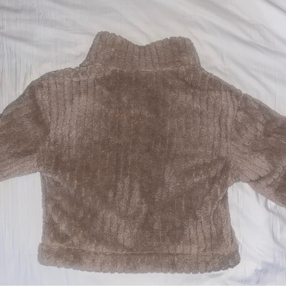 fuzzy beige button down shacket - Picture 2 of 3